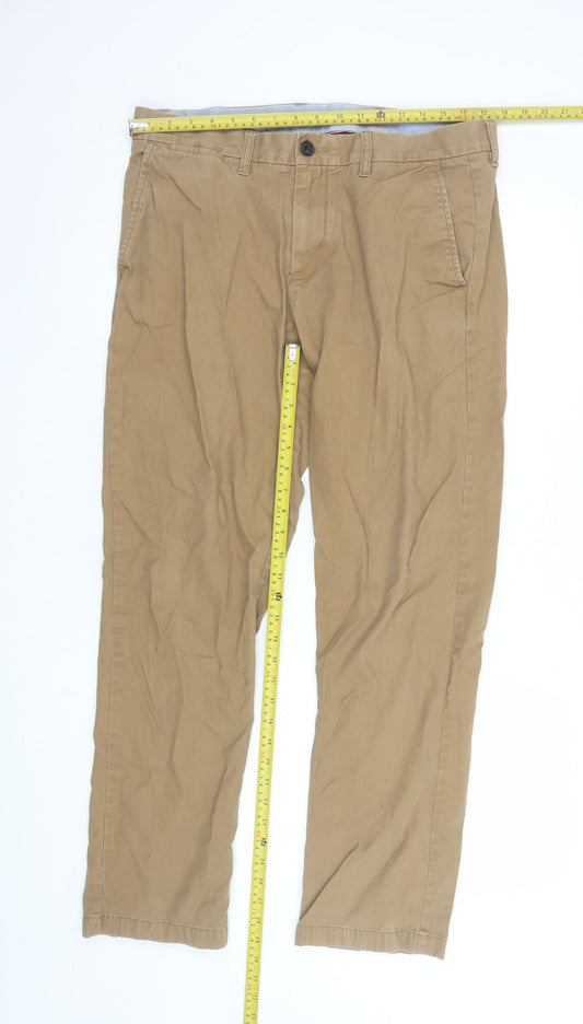 Tommy Hilfiger Men's Beige Chino Trousers 34W 32L Regular Fit Classic Style
