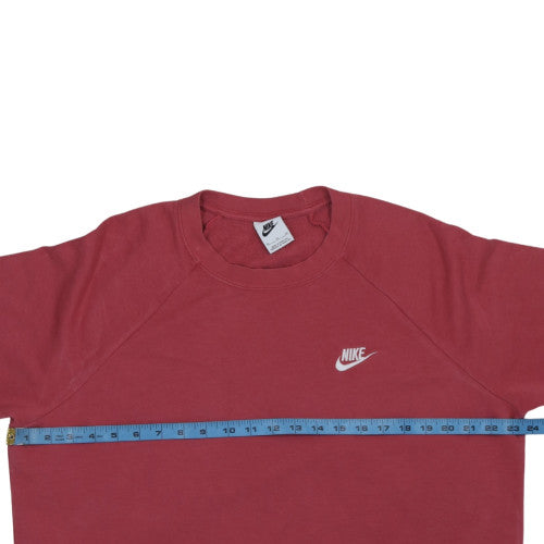 Nike Women’s Red Crew Neck Pullover Sweatshirt XL Cotton Blend