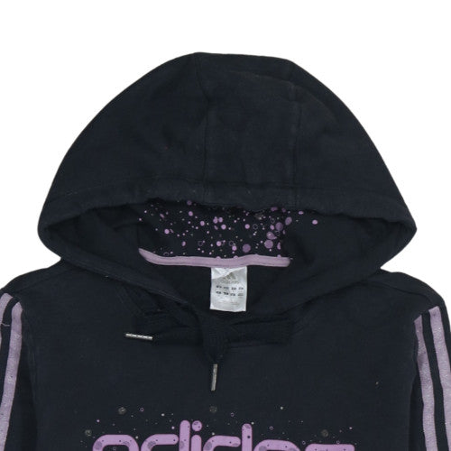 Adidas Womens Black Hoodie Size 14 Hooded Pullover Sweatshirt