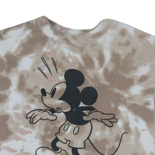 Additional view of H&M girls’ beige tie-dye mickey mouse sweatshirt, size 14-16, years crew neck
