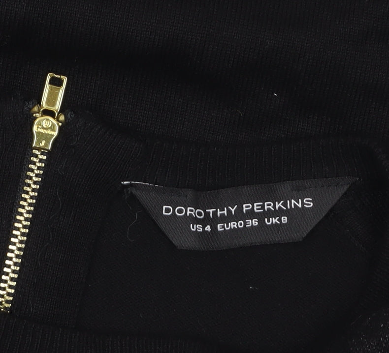 Dorothy Perkins Women’s Black Crew Neck Long Sleeve Jumper Size 8