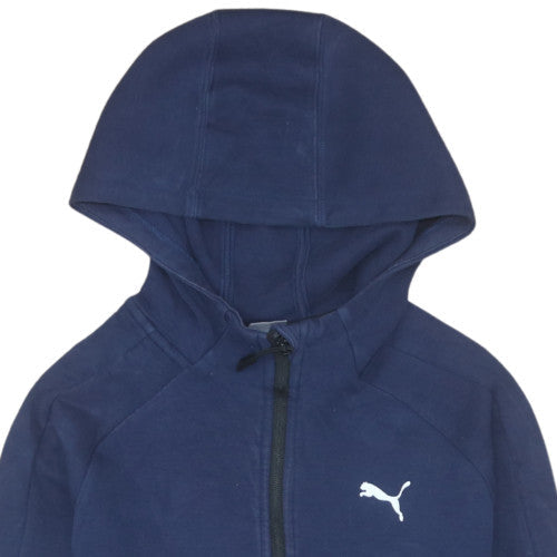 Additional view of Puma boys’ blue full zip hoodie 13-14 years long sleeve hooded sweatshirt