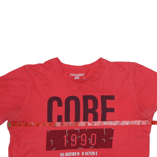 Jack & Jones Men’s Red CORE 1990 Slim Fit Graphic T-Shirt M