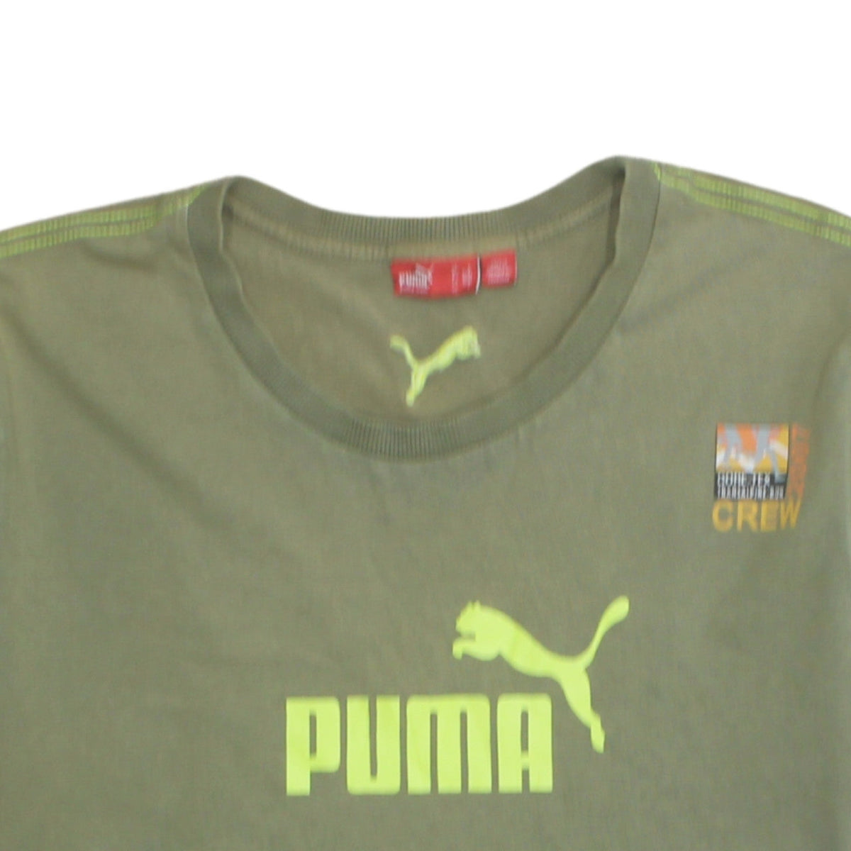 Additional view of Puma Men's Green Crew Neck Sports Graphic T-Shirt, size L