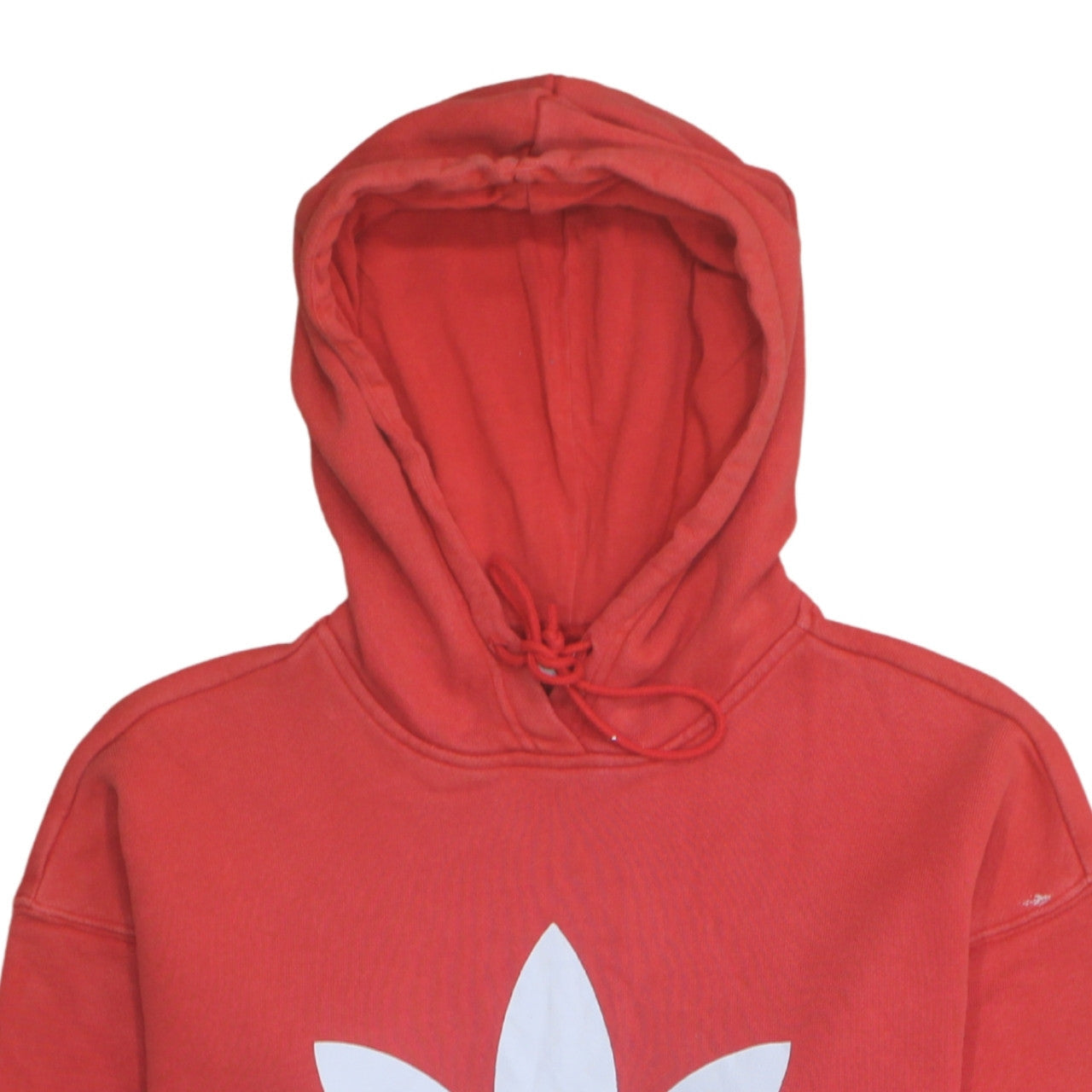 Adidas Womens Red Pullover Hoodie Size 12 Graphic Trefoil Logo