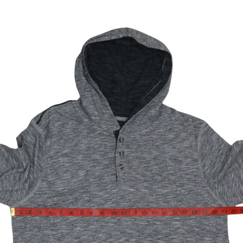 Lee Mens Grey Henley Hoodie Large Cotton Blend Pullover