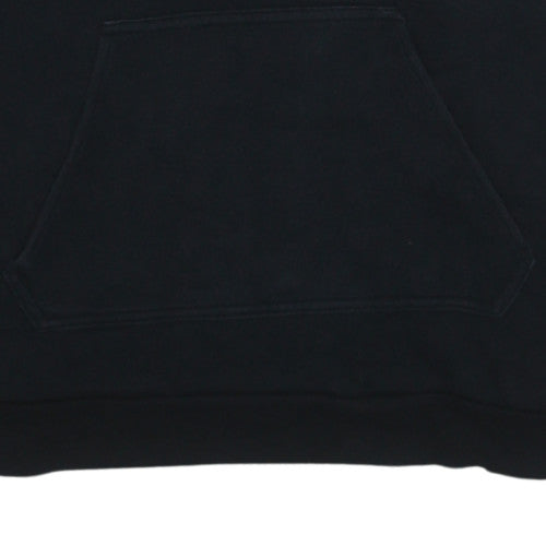 Adidas Mens Black Hoodie Pullover M Logo Cotton Blend