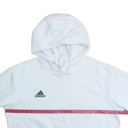 Adidas Men's White Pullover Hoodie Large Regular Fit Sportswear