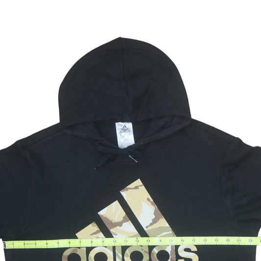Adidas Mens Black Camo Logo Pullover Hoodie Size M