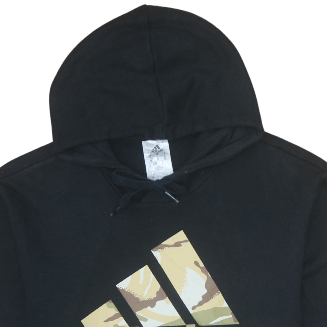 Adidas Mens Black Camo Logo Pullover Hoodie Size M