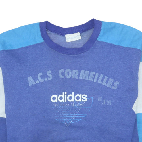 Additional view of Adidas Women Blue Colourblock Crew Neck Pullover Sweatshirt, size 8