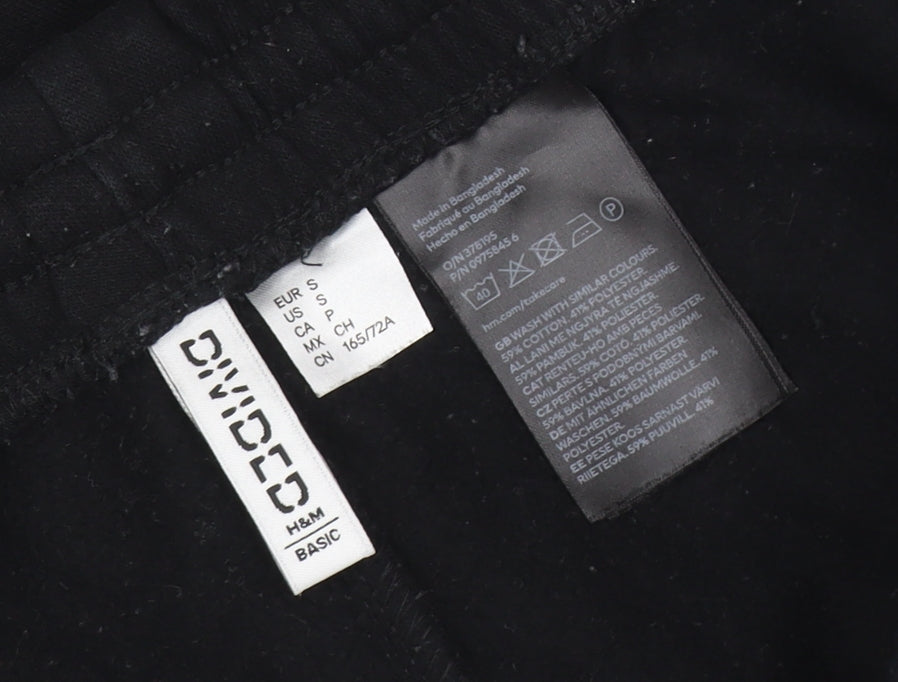 H&M Divided Womens Black Jogger Sweatpants Size S Cotton Blend