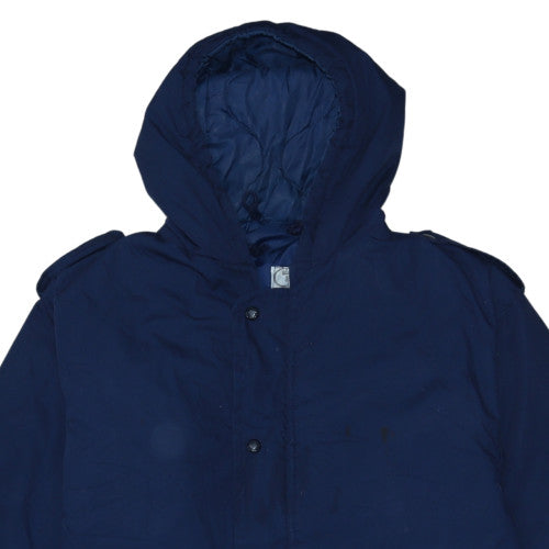 Dubon Men's Blue L Lined Hooded Parka Jacket Polyester Cotton