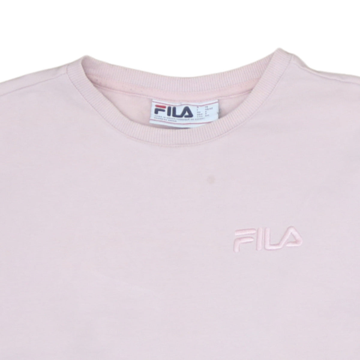 Additional view of Fila men’s pink crew neck long sleeve pullover sweatshirt, size S