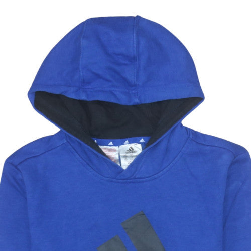 Additional view of Adidas boys’ blue pullover hoodie 11-12 years cotton blend sportswear