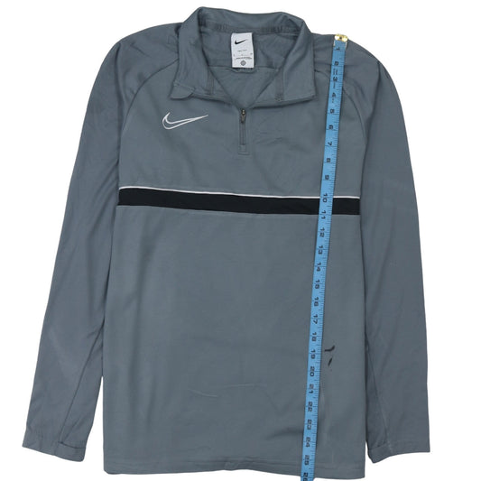 Nike Men's Grey 1/4 Zip Dri-Fit Long Sleeve Sports Sweatshirt Size S