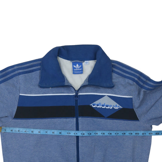Adidas Men's Blue Full Zip Retro Sports Sweatshirt Size L