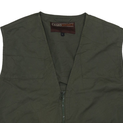 CAMOSPORT Men's Green Outdoor Waistcoat Bodywarmer L Regular Fit