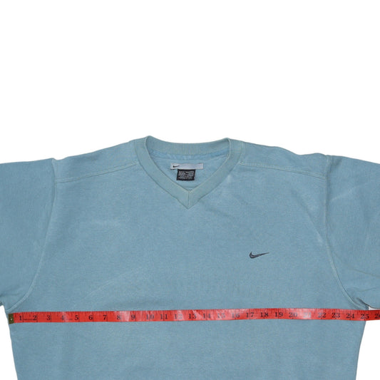 Nike Men’s Blue V-Neck Pullover Sweatshirt Size M Vintage Sportswear
