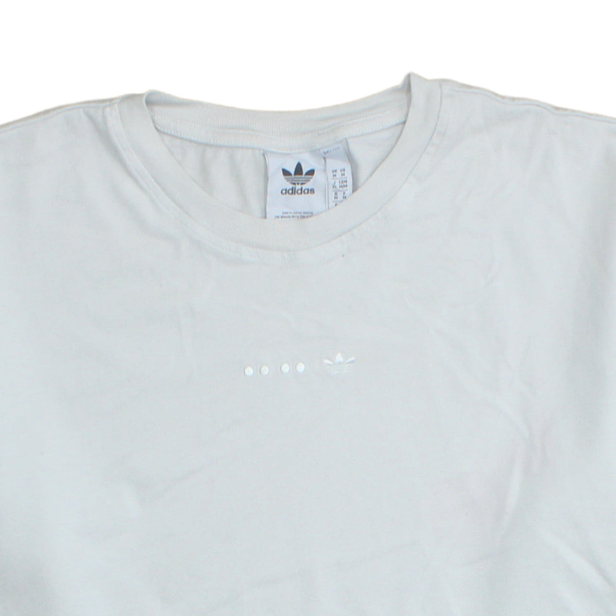 Additional view of Adidas Men's White Cotton Regular Fit Crew Neck T-Shirt, size M