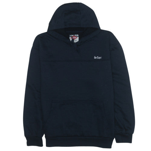Additional front view of Lee Cooper Men's Black XL Pullover Hoodie with Logo & Kangaroo Pocket