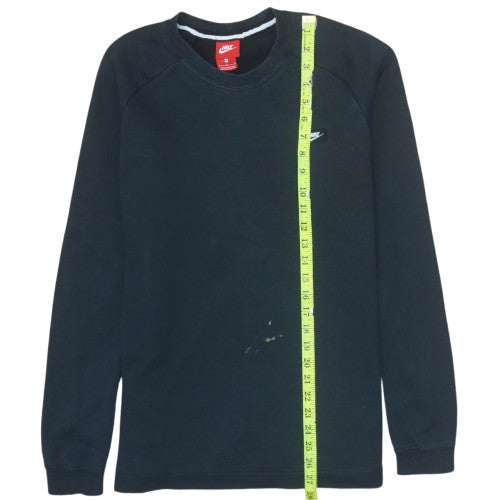 Nike Men's Black M Pullover Sweatshirt Crew Neck Fleece Zip Pocket