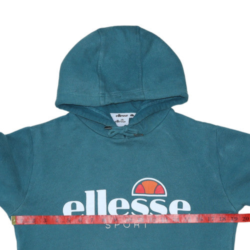 Ellesse Womens Teal Hoodie UK 8 Pullover Cotton Blend Sport Style