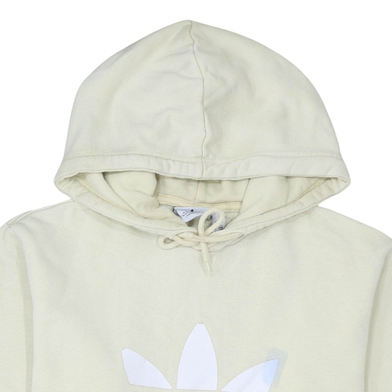Adidas Men's Beige Pullover Hoodie Small Logo Graphic Fleece