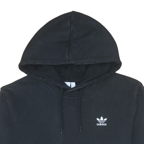 Additional view of Adidas men’s black pullover hoodie, size M, logo fleece sportswear