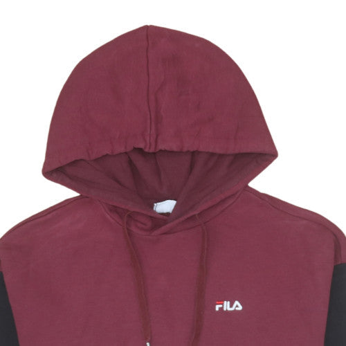 Additional view of Fila women’s burgundy pink colourblock pullover hoodie xs