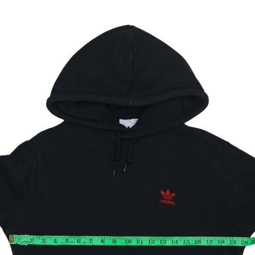 Adidas Men's Black Small Pullover Hoodie with Red Logo