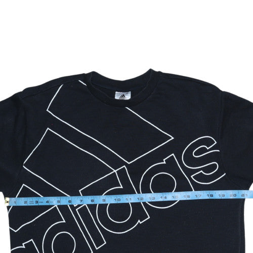 Adidas Men's Black Small Pullover Logo Sweatshirt Crew Neck Sportswear