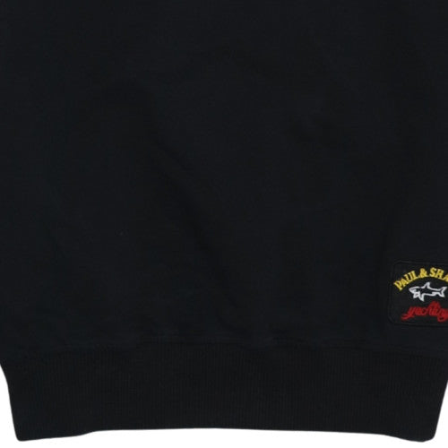 Paul & Shark Yachting Men's Black Small Embroidered Crew Neck Sweatshirt