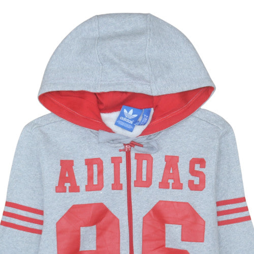 Additional view of Adidas Originals Men's Grey Red Full Zip Hoodie, size S