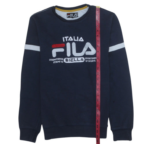 Fila Men's Blue Pullover Sweatshirt M Crew Neck Logo Sportswear