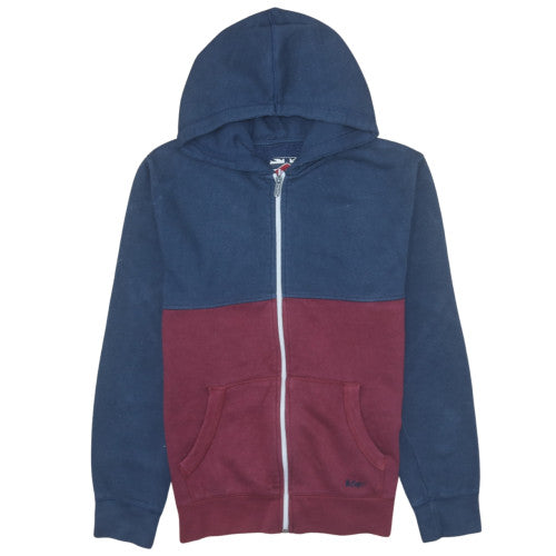 Additional front view of Lee Cooper Men’s Blue Burgundy Full Zip Hoodie, size L