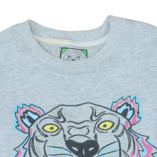 Kenzo Paris Women's Grey Tiger Pullover Sweatshirt Size M