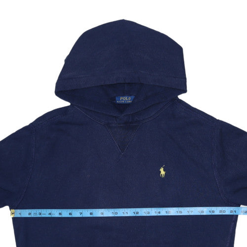 Ralph Lauren Men’s Blue Pullover Hoodie Small Logo Fleece Sweatshirt