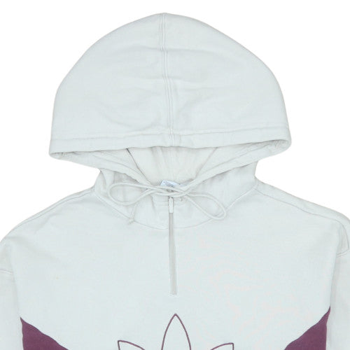 Additional view of Adidas women’s white colourblock hooded pullover sweatshirt xs