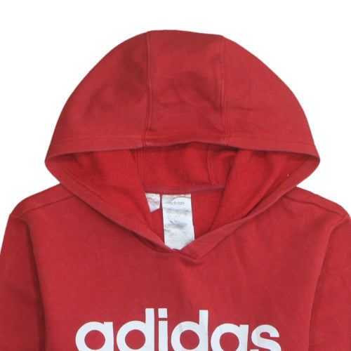 Additional view of Adidas boys’ red & navy pullover hoodie 15-16 years colourblock logo sweatshirt
