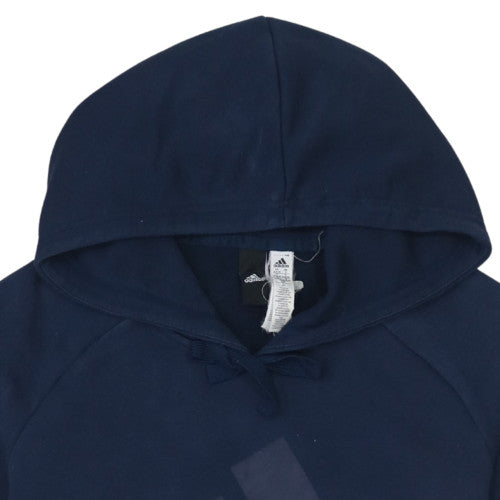 Additional view of Adidas women’s navy blue pullover hoodie s 8-10 cotton blend logo