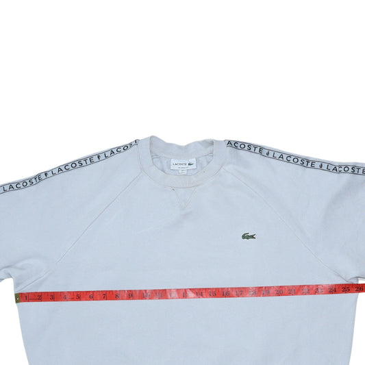 Lacoste Womens White Relaxed Fit Logo Sweatshirt Size L