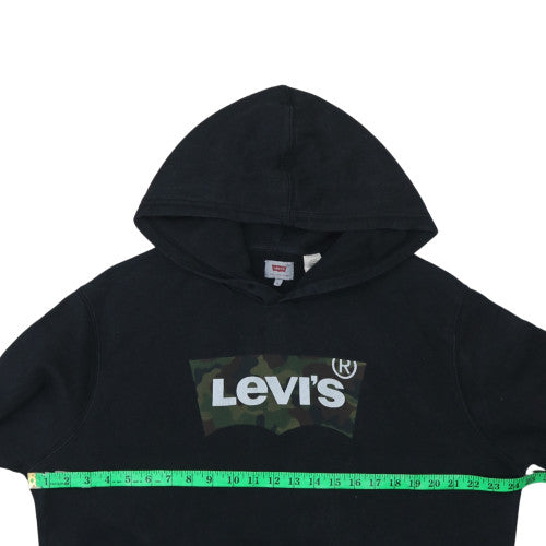 Levi's Men's Black Pullover Hoodie L Camouflage Logo Sweatshirt