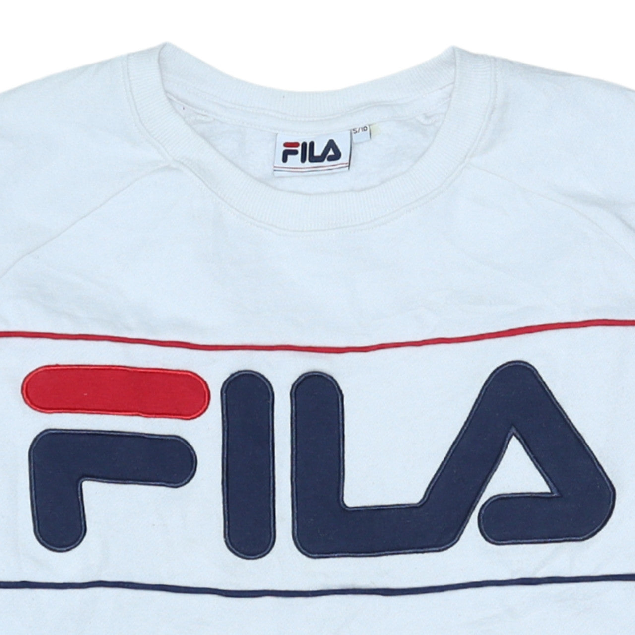 Additional view of Fila Women's White Crew Neck Pullover Sweatshirt, size 10, Cotton Blend