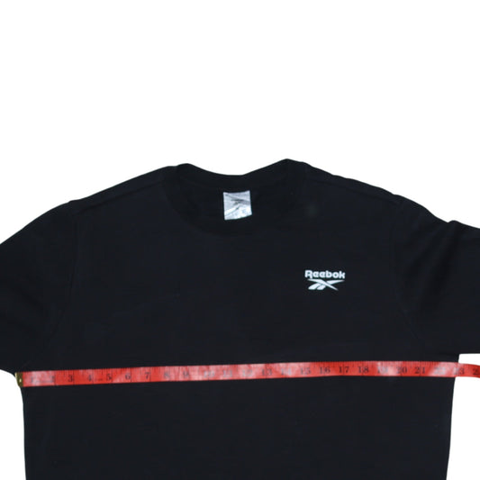 Reebok Mens Black Pullover Sweatshirt M Crew Neck Fleece
