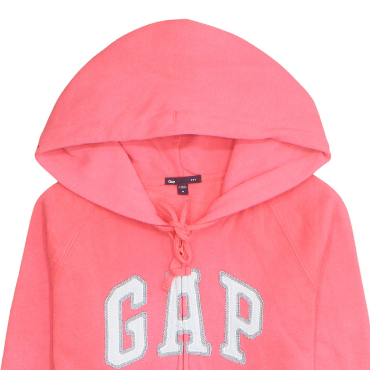 GAP Women Pink Full Zip Hoodie Medium Cotton Blend Logo Casual
