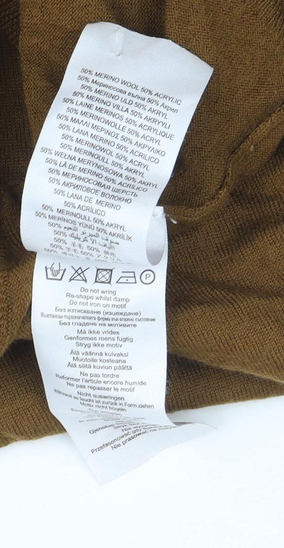 Additional view of Plectrum by Ben Sherman Brown Merino Wool Mix Roll Neck Jumper S