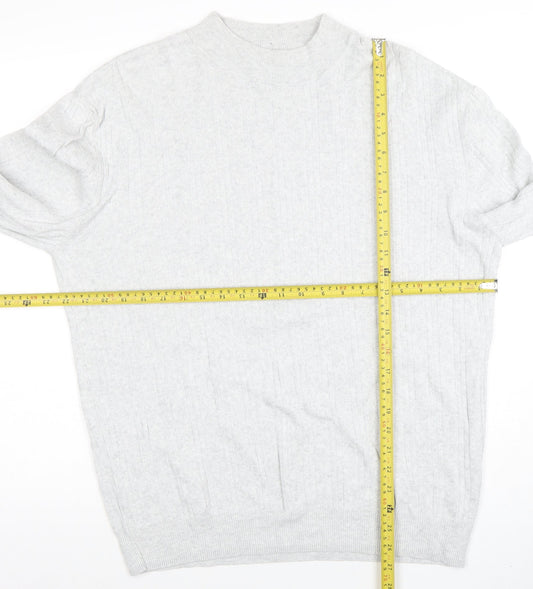 Next Men's Grey Cotton Cashmere XL Crew Neck Jumper
