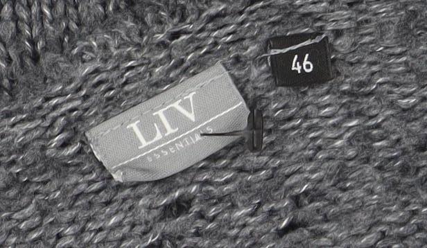 Lily Essentials Women’s Grey Ruffle Knit Open Cardigan Size 14