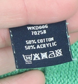 Additional view of Crew Clothing Green Cotton Acrylic Boat Neck Jumper, size 18